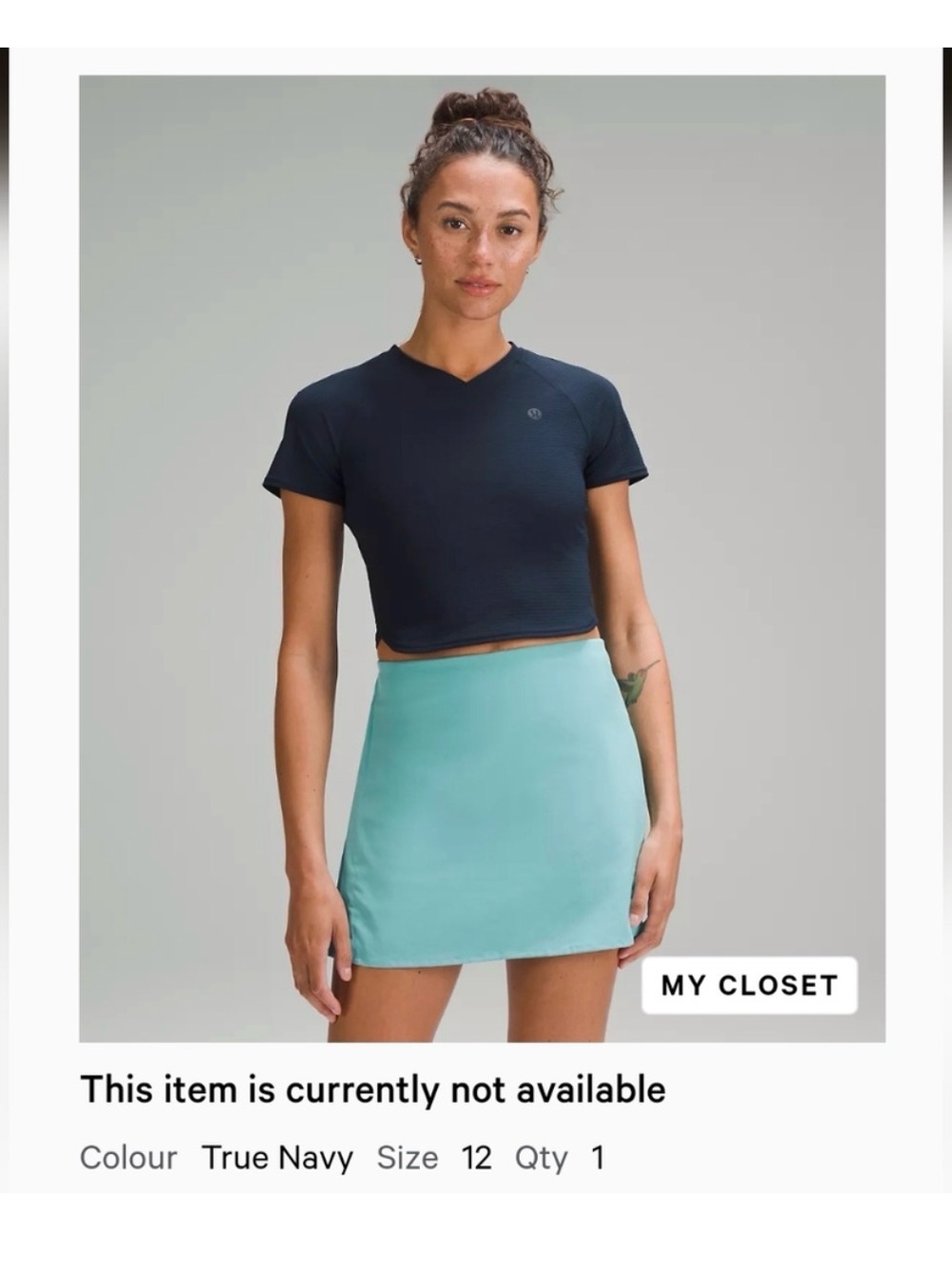 lululemon athletica True Navy V-Neck Crop Top
